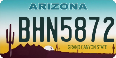 AZ license plate BHN5872
