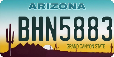AZ license plate BHN5883