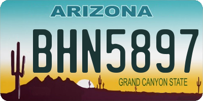 AZ license plate BHN5897