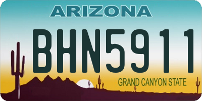 AZ license plate BHN5911