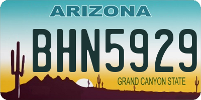 AZ license plate BHN5929