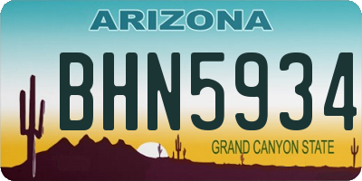AZ license plate BHN5934