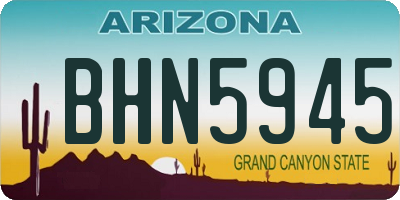 AZ license plate BHN5945