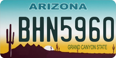 AZ license plate BHN5960