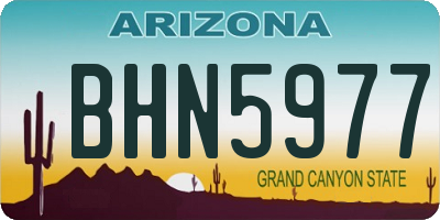 AZ license plate BHN5977
