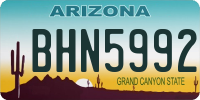 AZ license plate BHN5992