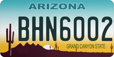 AZ license plate BHN6002