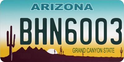 AZ license plate BHN6003
