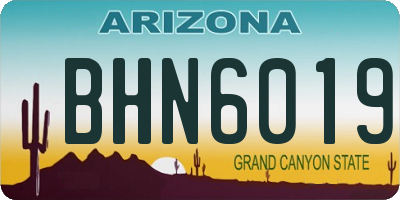 AZ license plate BHN6019