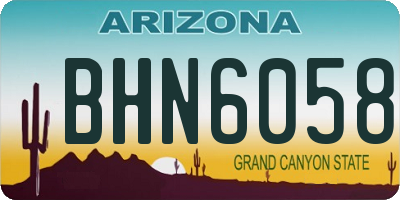 AZ license plate BHN6058