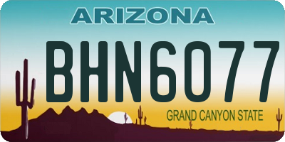 AZ license plate BHN6077
