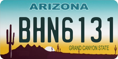 AZ license plate BHN6131