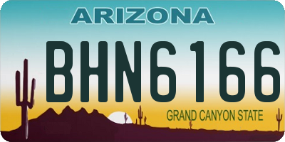 AZ license plate BHN6166