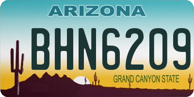 AZ license plate BHN6209