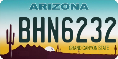 AZ license plate BHN6232