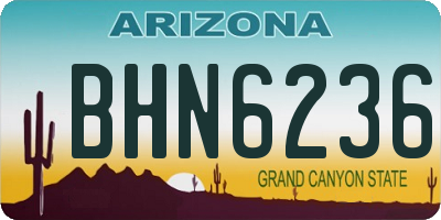 AZ license plate BHN6236