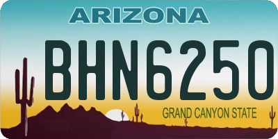 AZ license plate BHN6250