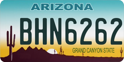 AZ license plate BHN6262