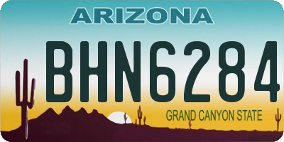 AZ license plate BHN6284