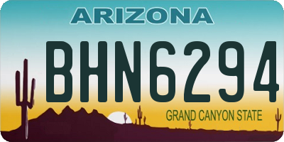 AZ license plate BHN6294