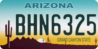 AZ license plate BHN6325