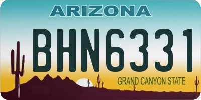AZ license plate BHN6331