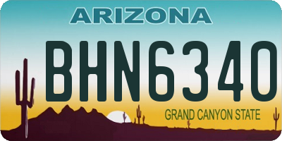 AZ license plate BHN6340