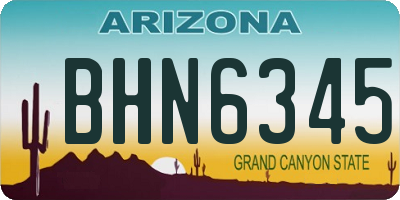 AZ license plate BHN6345