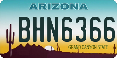 AZ license plate BHN6366