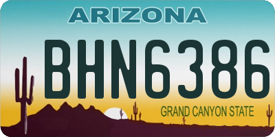 AZ license plate BHN6386