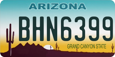 AZ license plate BHN6399