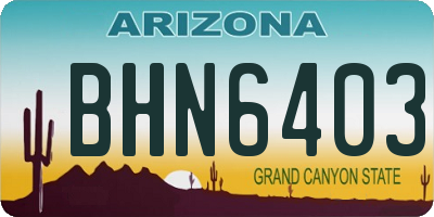 AZ license plate BHN6403