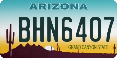 AZ license plate BHN6407