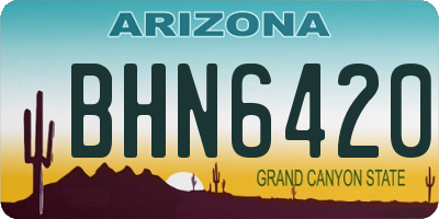 AZ license plate BHN6420