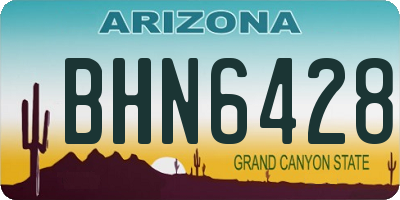 AZ license plate BHN6428
