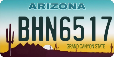 AZ license plate BHN6517