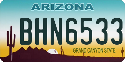 AZ license plate BHN6533