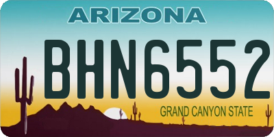 AZ license plate BHN6552