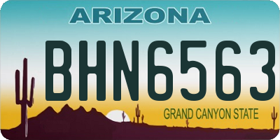 AZ license plate BHN6563