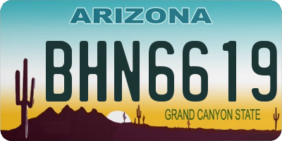 AZ license plate BHN6619