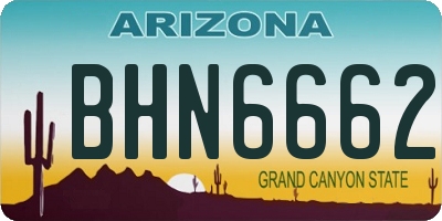 AZ license plate BHN6662