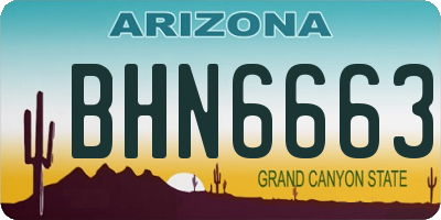 AZ license plate BHN6663