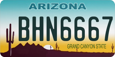 AZ license plate BHN6667