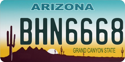 AZ license plate BHN6668