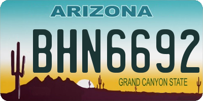 AZ license plate BHN6692