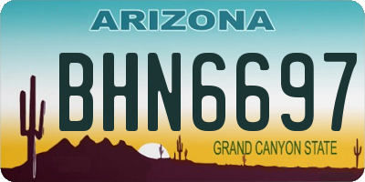 AZ license plate BHN6697