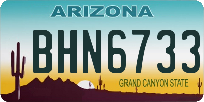 AZ license plate BHN6733
