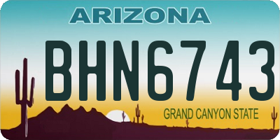 AZ license plate BHN6743