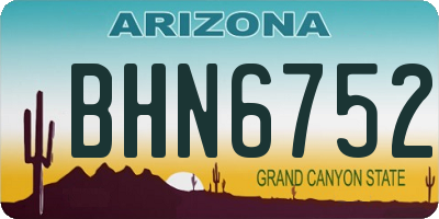 AZ license plate BHN6752