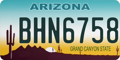AZ license plate BHN6758
